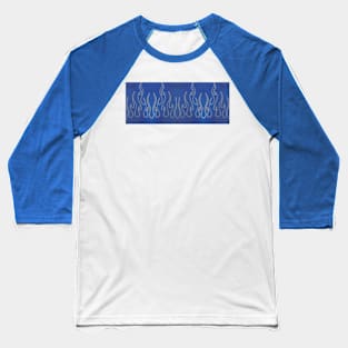 Blue SIlver Flames Baseball T-Shirt